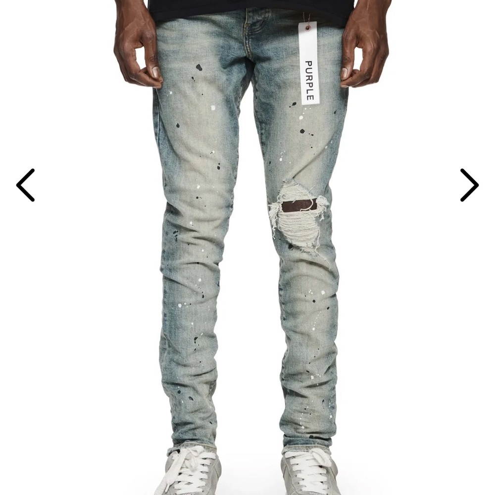 Men's Distressed Light Blue Jeans